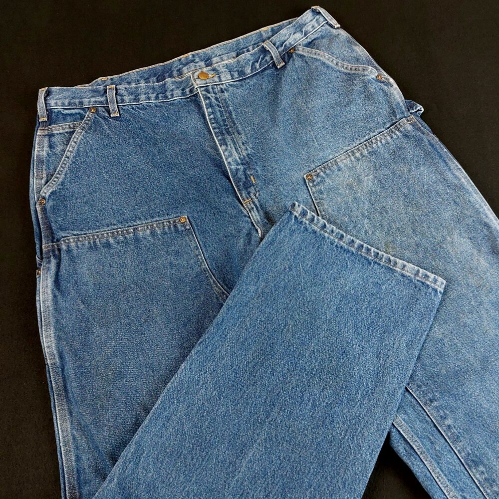 Carhartt Dungaree Fit Double Knee Carpenter Jeans Men 42x34 Fit 42x33.5  B73-DST